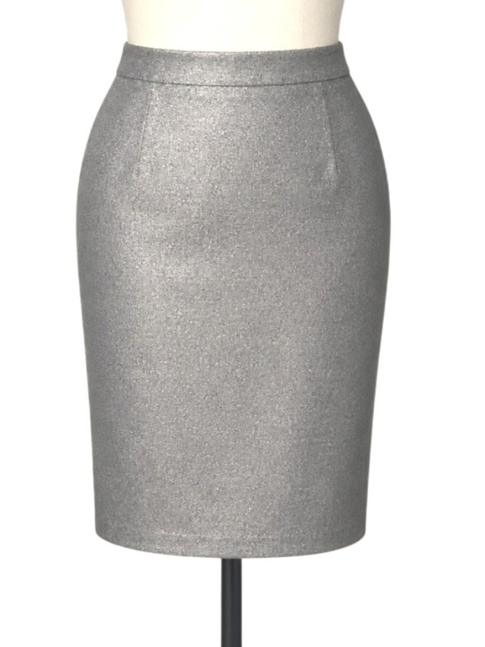 NWT Worthington Women Metallic Textured Pencil Skirt Gray Size 16 Lined Midi